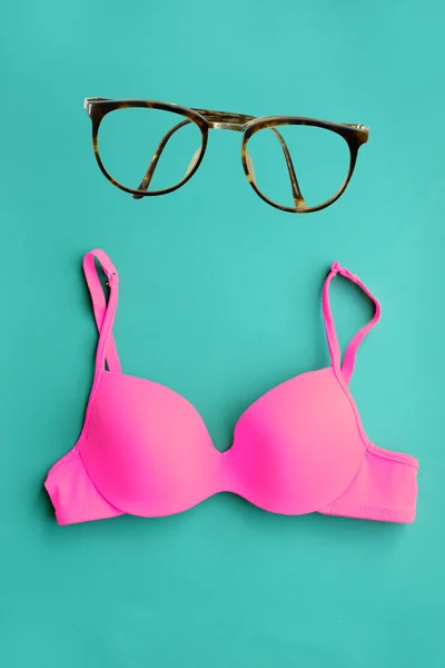 Summer Bikini Concept with Bikini and eyeglasses — Stock Photo, Image