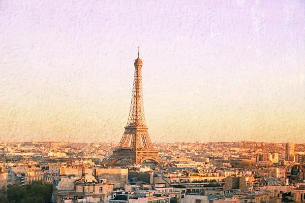 Vintage de la Torre Eiffel, París, Francia (textura de pared grunge ) — Foto de Stock