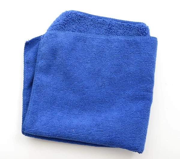 Blue microfiber cloth isolated on white background — Stock Photo, Image