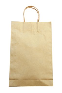 Beyaz kırpma yolu ile izole kahverengi kağıt torba