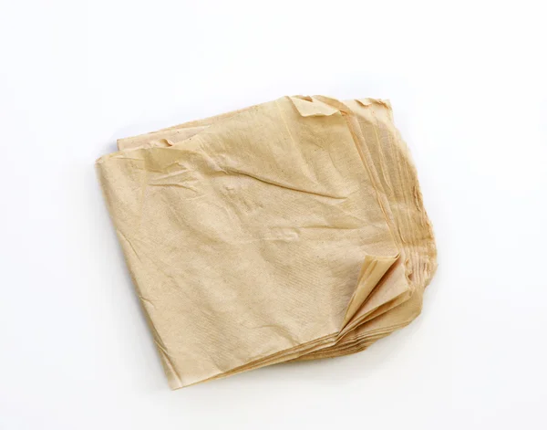 Recycle papieren zakdoekje op geïsoleerde witte achtergrond — Stockfoto