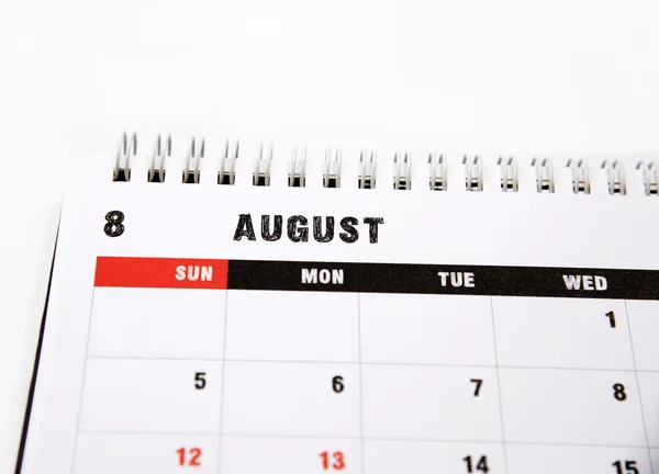 Calendário de planejamento de agosto — Fotografia de Stock