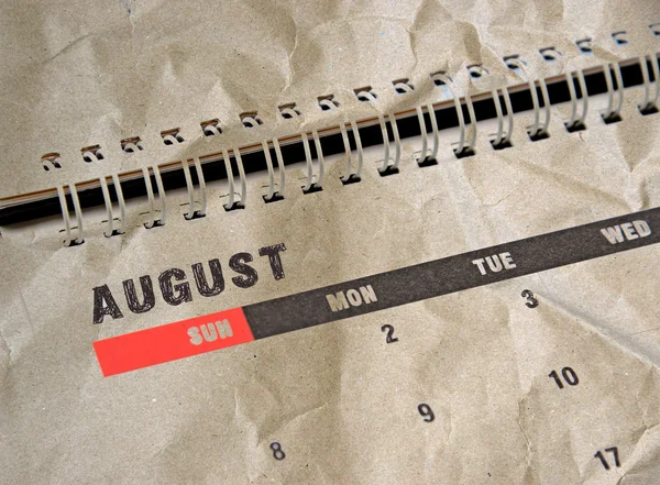 Grunge kalendáře na srpen — Stock fotografie