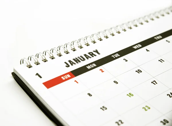 Pagina van de agenda voor januari Stockfoto