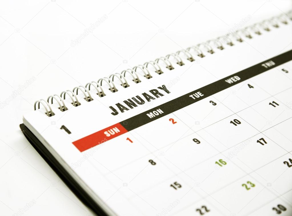 Calendar page of January