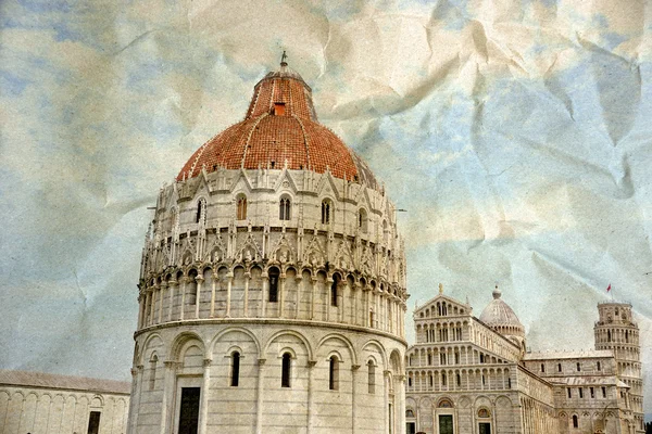 Complesso di Piazza dei Miracoli con la torre pendente di Pisa — Foto Stock