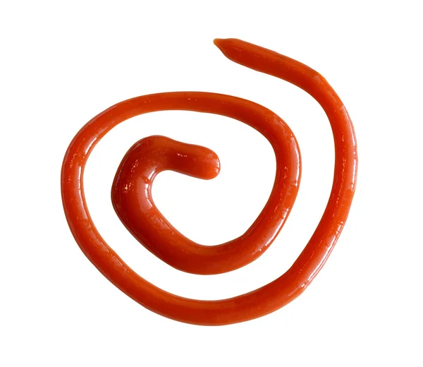 Salsa di pomodoro o ketchup isolato su fondo bianco (percorso di ritaglio ) — Foto Stock