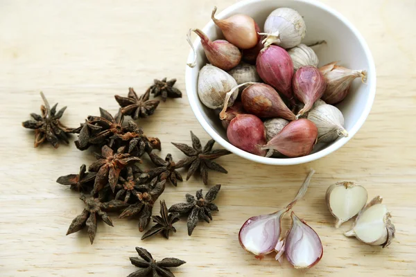 Food ingredients, onion and herb — Stock Photo, Image