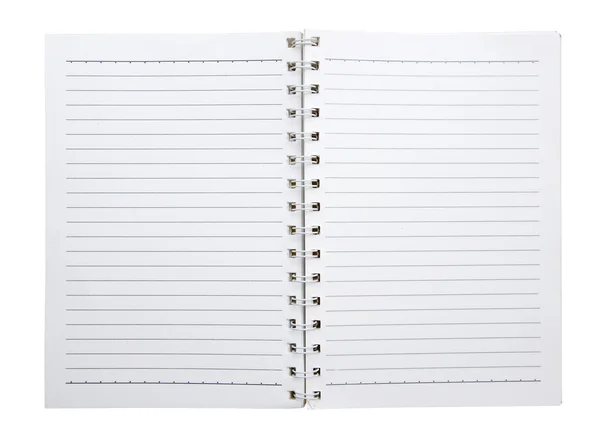 Open blank notebook isolated (clipping path) — Stock Photo, Image