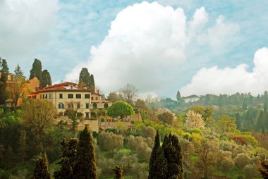 Florence, İtalya - 16 Nisan 2015: View Floransa İtalya Tuscan kırsalında üzerinde.