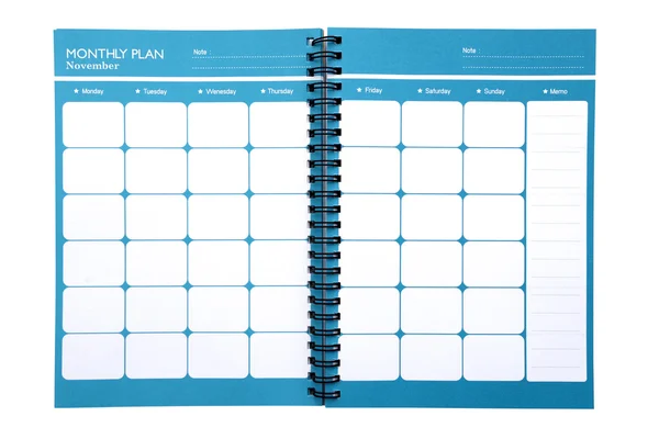 Monthly planner isolate (clipping path) — Stock Photo, Image