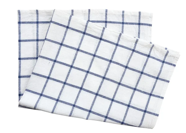 Blue cloth kitchen towel isolated on white background (clipping path) — Stock Photo, Image