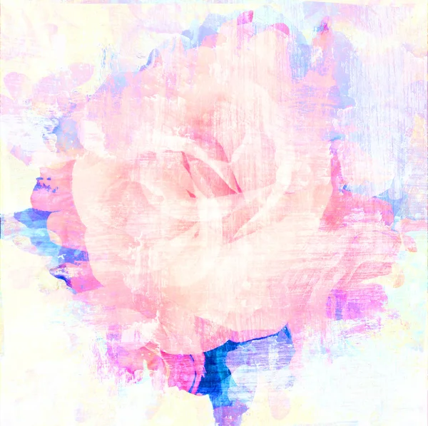 Růže umění s abstraktní textur fade — Stock fotografie