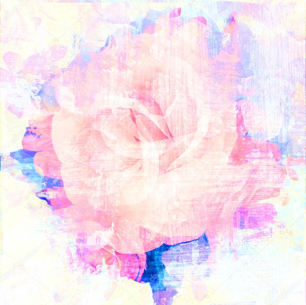 Rose art with fade abstract texture