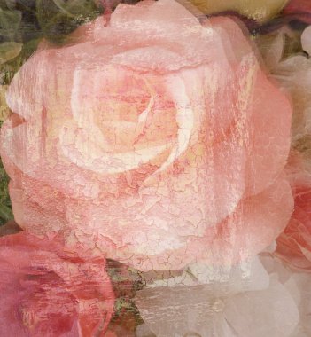 Eski doku Antik Kağıt çiçek desen gül