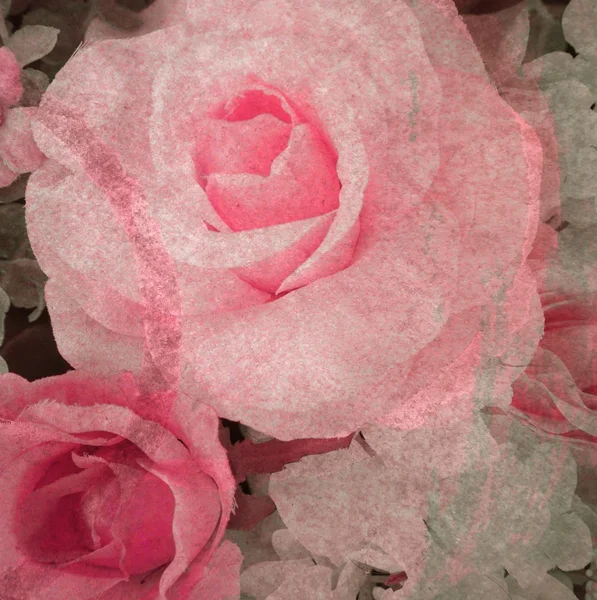 Blume Jahrgang, Rose mit Papier Textur Hintergrund — Stockfoto
