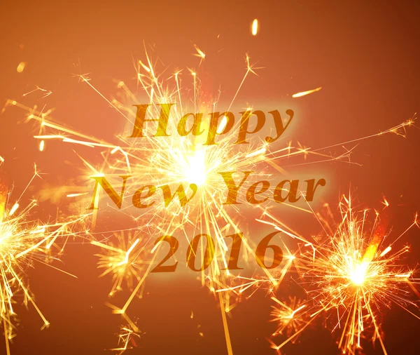 2016 New Year fire sparkler. Illustration — Stock Photo, Image