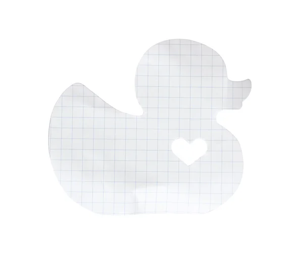 Duck Memo Notizpapier isolieren (Clipping Pfad) — Stockfoto