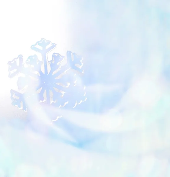 Winter background. Snowflakes on blue soft tone. — Stock Photo, Image