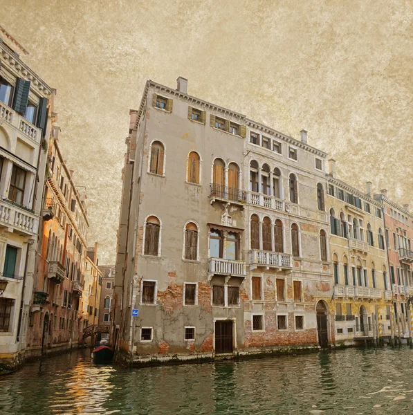 Venecia sobre fondo de lona vieja, estilo vintage — Foto de Stock