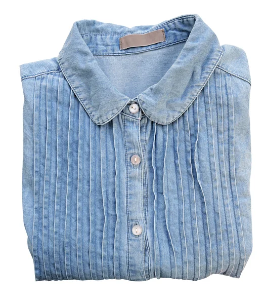 Blue jean shirt isolated (clipping path) — 스톡 사진