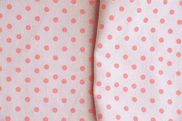 Pink polka dot fabric for background — Stock Photo, Image