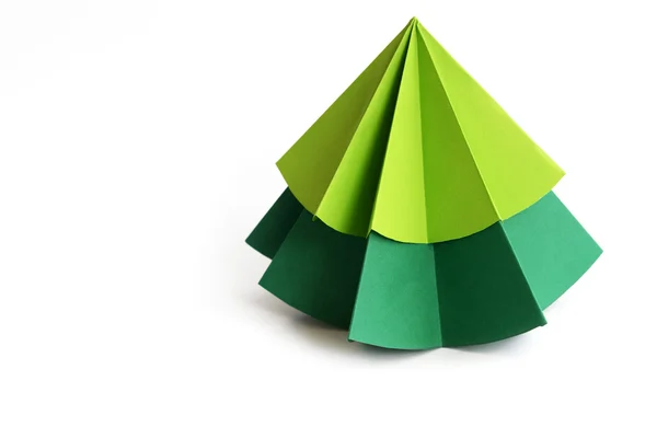 Origami Christmas tree paper — Stock Photo, Image