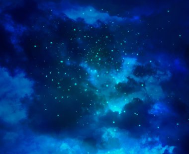 Gece gökyüzü, Bulutsusu ve galaksi yıldız