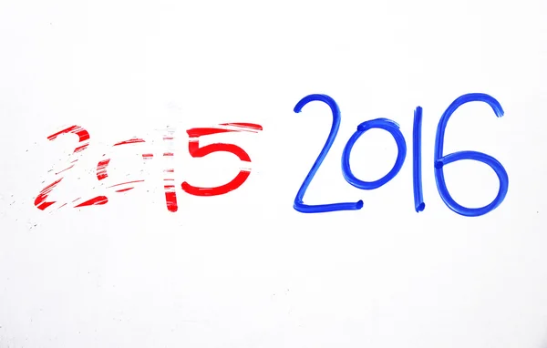 Handwriting with fade 2015 and clear text 2016 — Stock Photo, Image