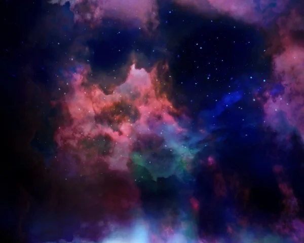 Nebulosa espacial colorida com luz — Fotografia de Stock