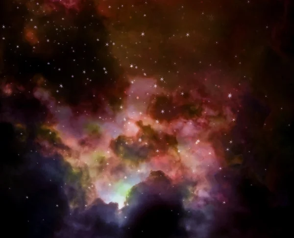 Nebula röda abstrakt vetenskap bakgrund. — Stockfoto