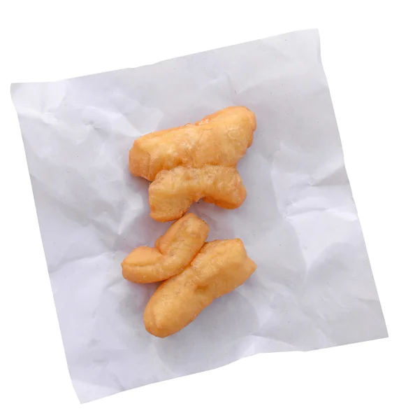 Deep fried Chinese dough stick on white background, clipping path — Stock Photo, Image