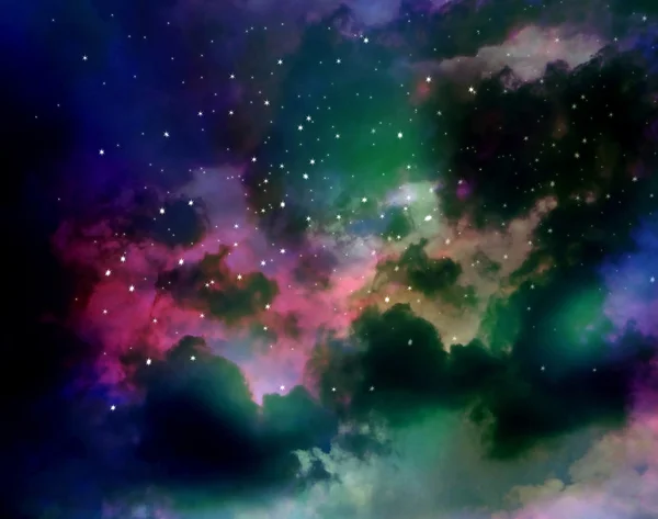 星雲、カラフルな抽象的なガスと霧 — ストック写真