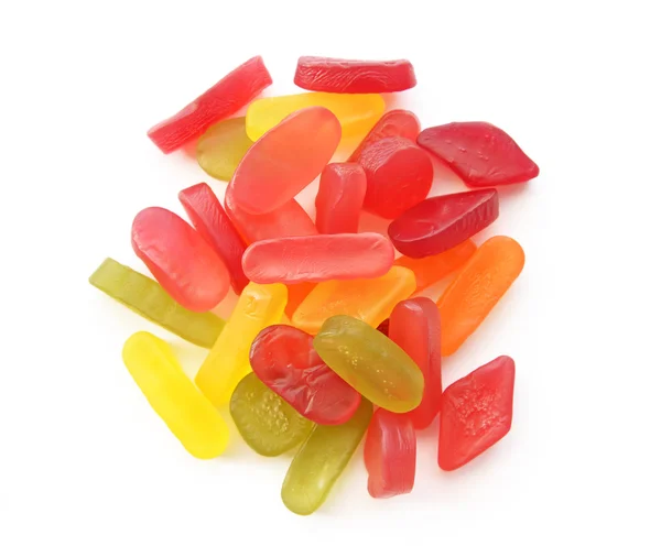 Красочные фруктовые конфеты желе на белом фоне — стоковое фото
