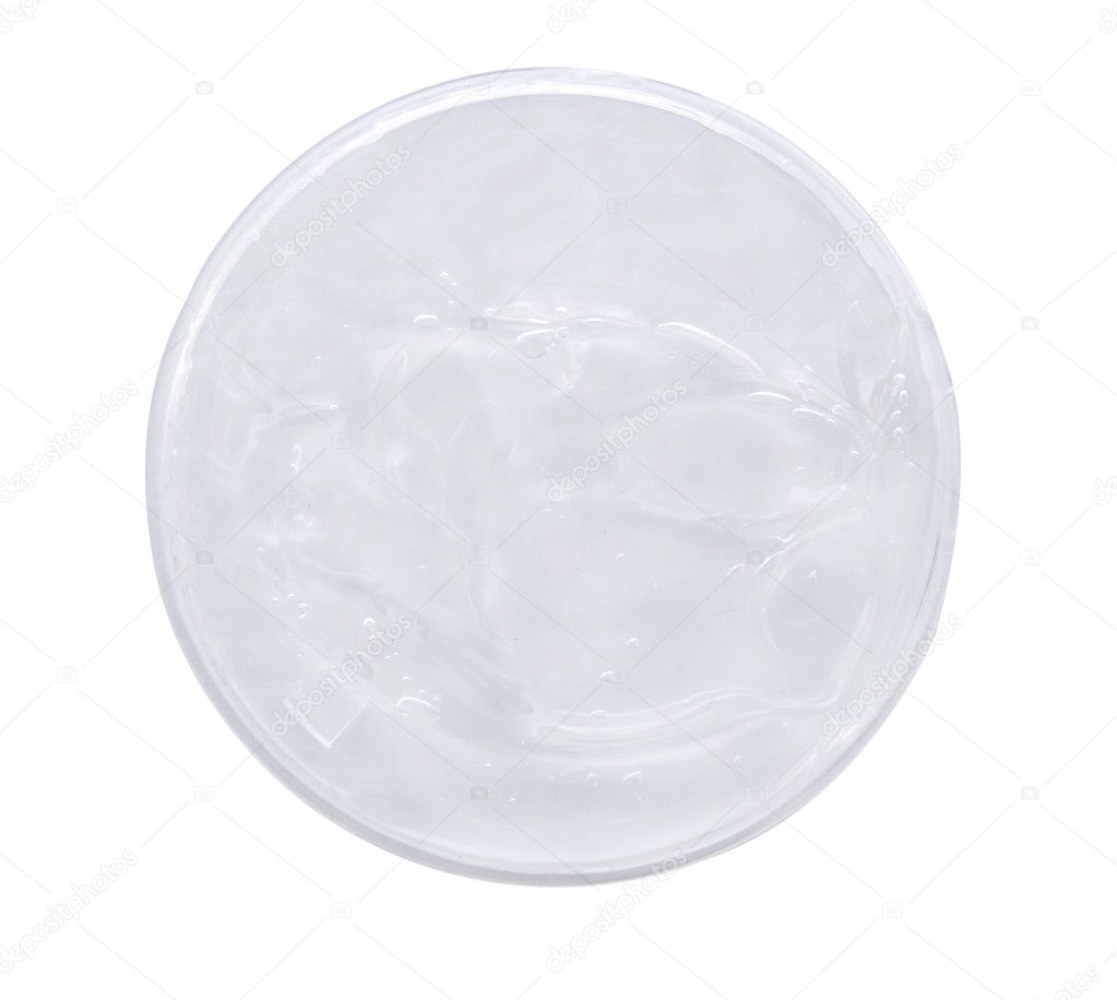 Fresh clear gel isolate on white. (clipping path)