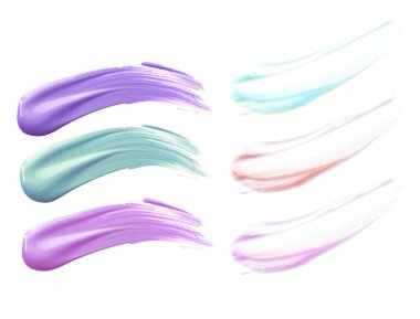 Koleksiyonu dudak parlatıcısı makyaj, beyaz arka plan üzerinde izole