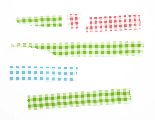 Collection of different stripes of masking tapes on white background for scrapbook — Stock Photo, Image