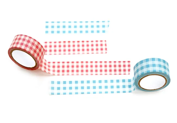 Collection of different stripes of masking tapes on white background for scrapbook — Stock Photo, Image