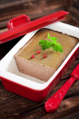 Chicken liver pate in terrine form clipart