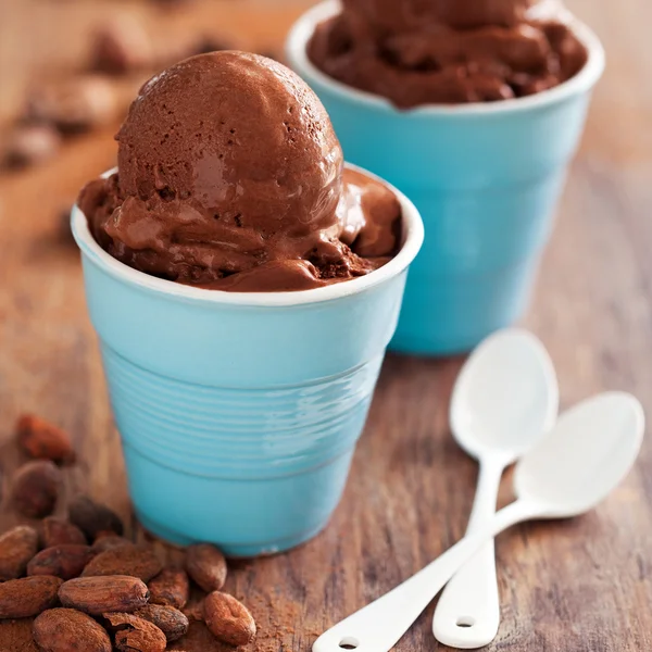 Gelato al cioccolato fatto in casa — Foto Stock