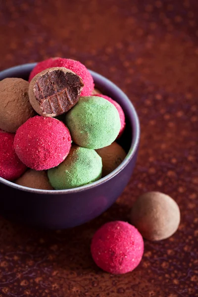 Assorted chocolate truffles — Stock Photo, Image