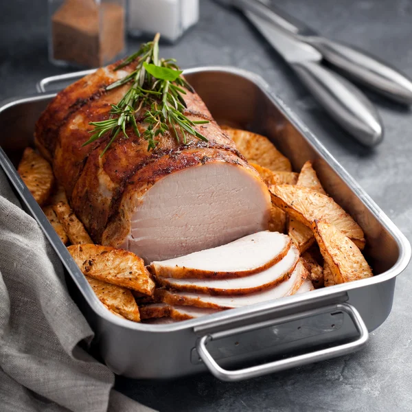 Pork with spices and potatoes — Stock Photo, Image