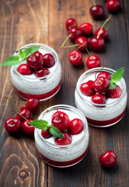 Chia seeds yogurt puddings — Φωτογραφία Αρχείου
