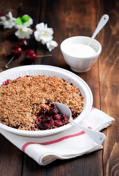 Crusca d'avena e semi di lino sbriciolano — Foto Stock