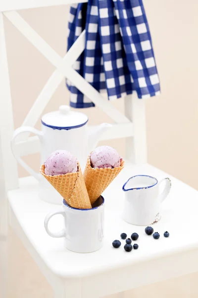 Ice cream in waffle cones — Stock Photo, Image