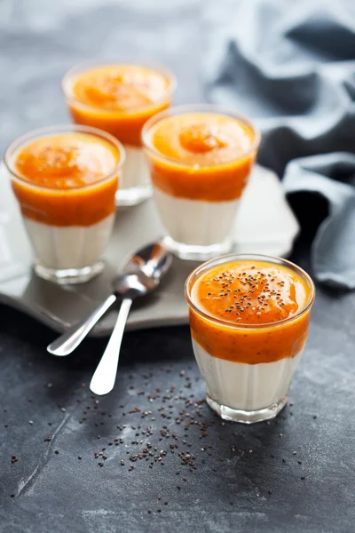 Pumpkin pudding yogurt dessert — Stock Photo, Image