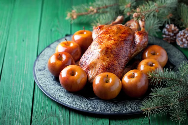 Christmas roasted duck — Stock Photo, Image