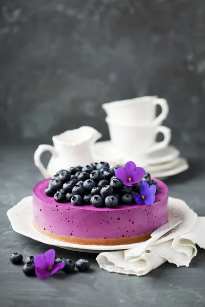 Gâteau au fromage aux bleuets frais — Photo