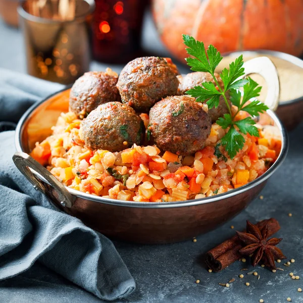 Lentils with vegetables, pumpkin — Stock Image Lentils with vegetables, pumpkin Royalty Free Stock Images