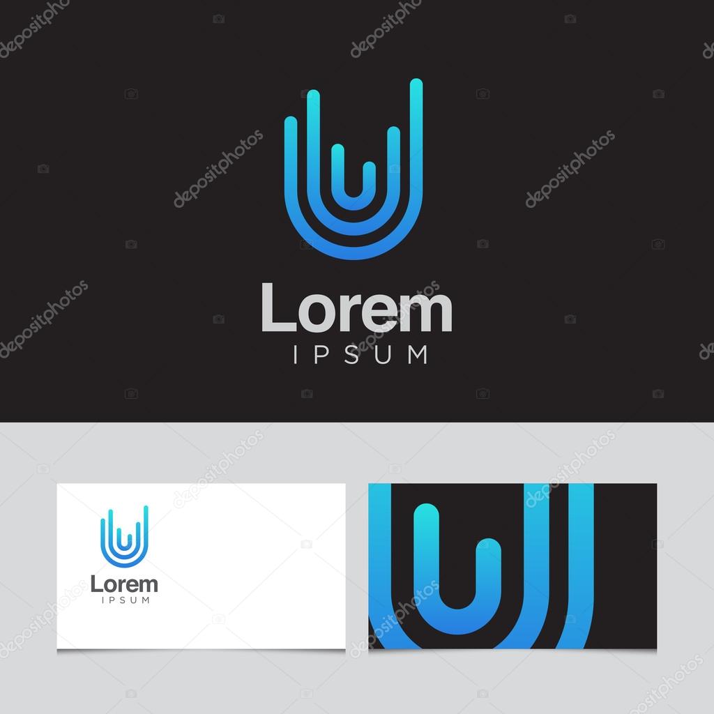 Logo design elements with business card template. Vector graphic design elements for company logo.
